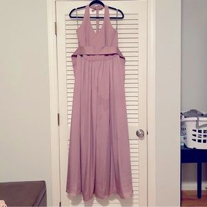 Vera Wang White Bridesmaid Dress Quartz Halter David’s Bridal VW360214 size 12